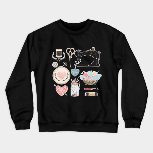 I Love Sewing Crewneck Sweatshirt by Aine Creative Designs